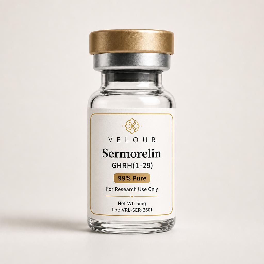 Sermorelin research material vial